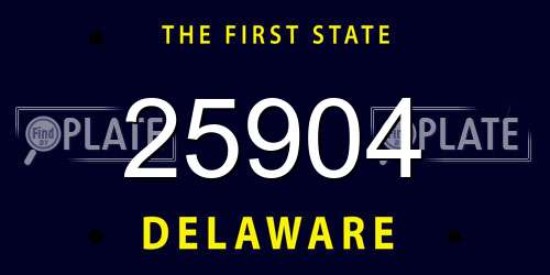 25904 Delaware License Plate