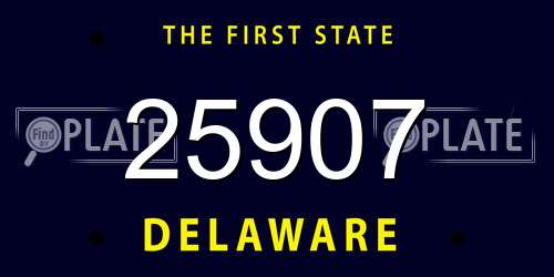 25907 Delaware License Plate
