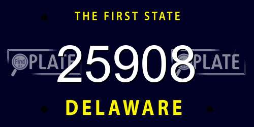 25908 Delaware License Plate