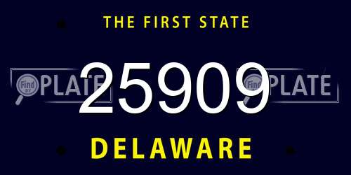 25909 Delaware License Plate