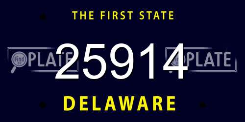 25914 Delaware License Plate