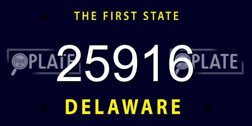 25916 Delaware License Plate