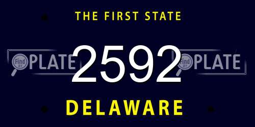 2592 Delaware License Plate