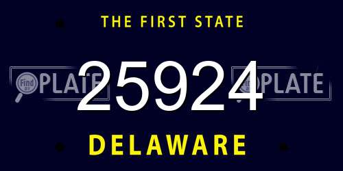 25924 Delaware License Plate