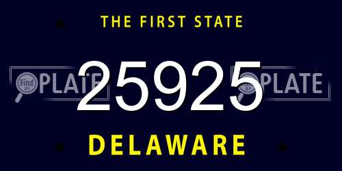 25925 Delaware License Plate