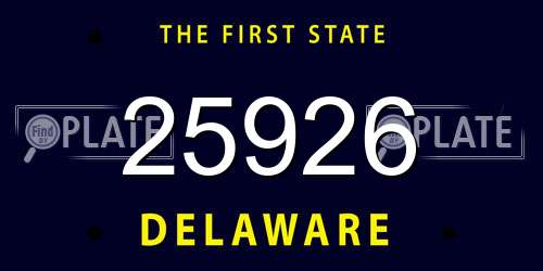 25926 Delaware License Plate