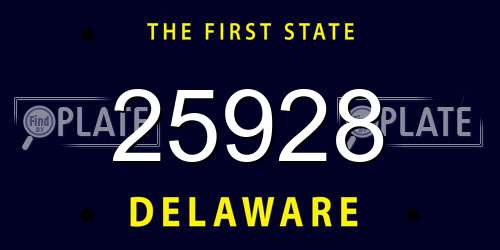 25928 Delaware License Plate