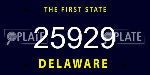 25929 Delaware License Plate