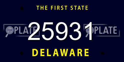 25931 Delaware License Plate