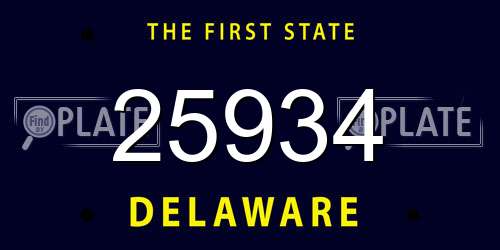 25934 Delaware License Plate