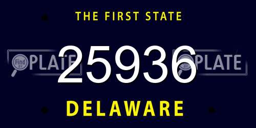 25936 Delaware License Plate