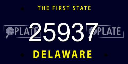 25937 Delaware License Plate