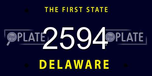 2594 Delaware License Plate