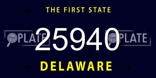 25940 Delaware License Plate
