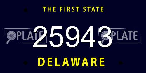 25943 Delaware License Plate