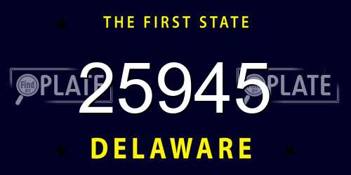 25945 Delaware License Plate