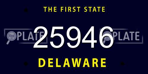 25946 Delaware License Plate
