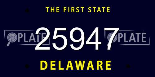 25947 Delaware License Plate