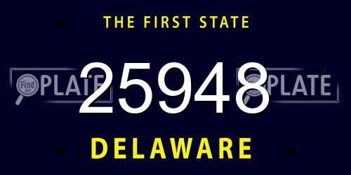 25948 Delaware License Plate