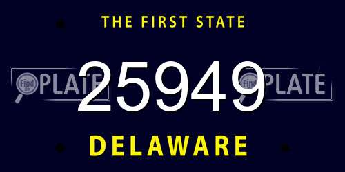 25949 Delaware License Plate
