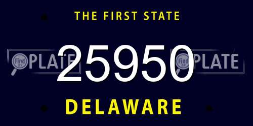 25950 Delaware License Plate