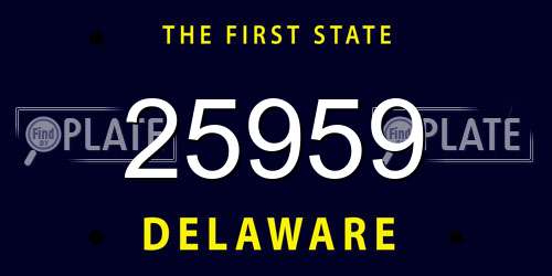 25959 Delaware License Plate