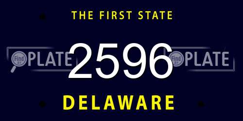 2596 Delaware License Plate