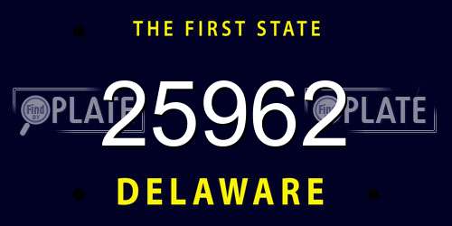25962 Delaware License Plate