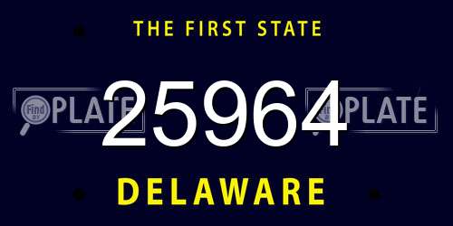 25964 Delaware License Plate