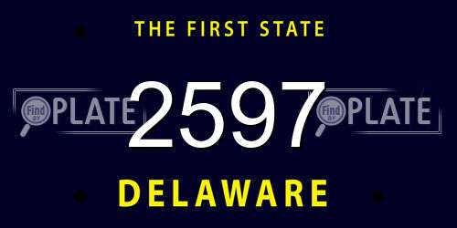 2597 Delaware License Plate