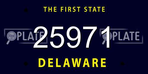 25971 Delaware License Plate