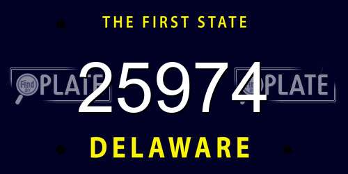 25974 Delaware License Plate