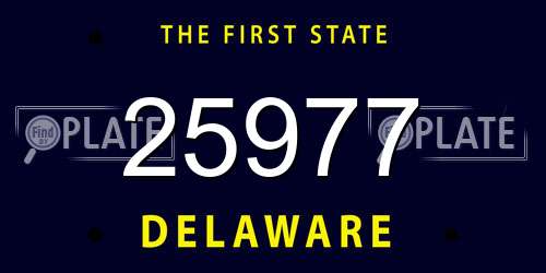 25977 Delaware License Plate