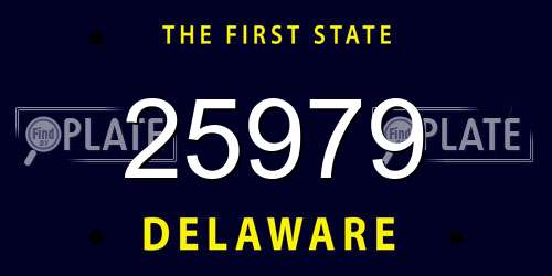 25979 Delaware License Plate