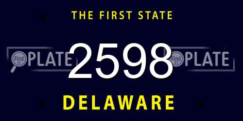 2598 Delaware License Plate