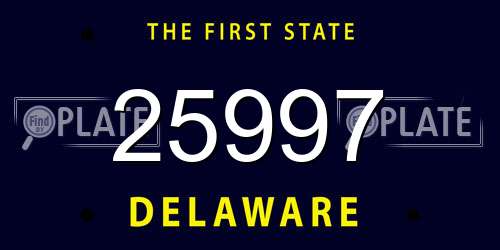 25997 Delaware License Plate