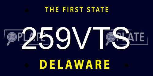 259VTS Delaware License Plate