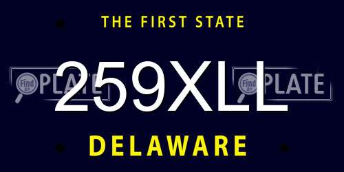 259XLL Delaware License Plate