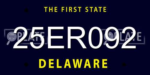 25ER092 Delaware License Plate