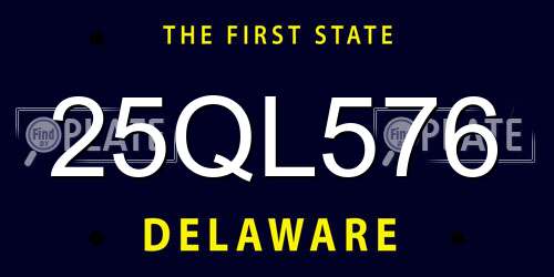 25QL576 Delaware License Plate