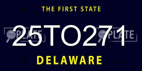 25TO271 Delaware License Plate