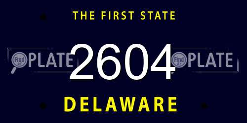 2604 Delaware License Plate