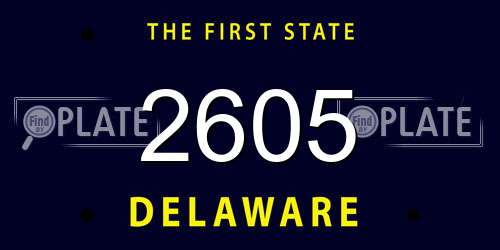 2605 Delaware License Plate
