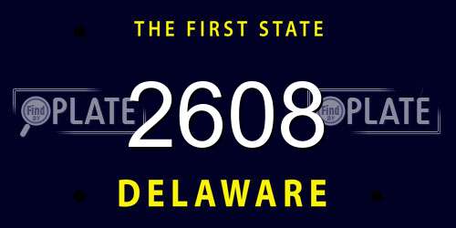 2608 Delaware License Plate
