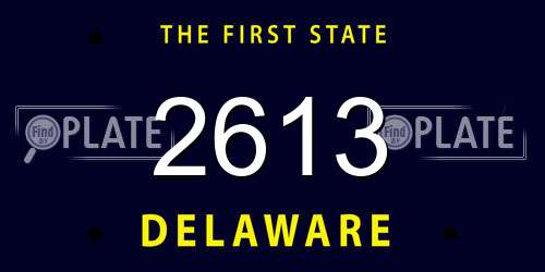 2613 Delaware License Plate