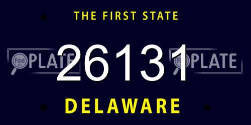 26131 Delaware License Plate