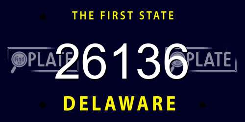 26136 Delaware License Plate