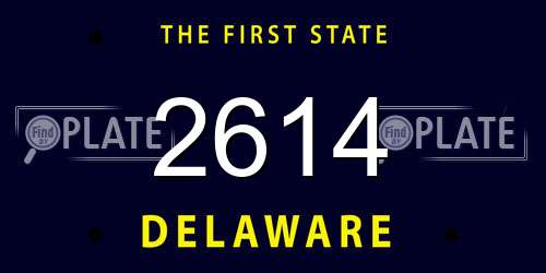 2614 Delaware License Plate