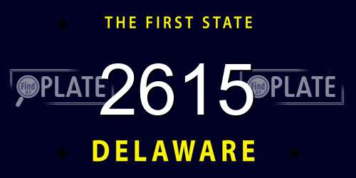 2615 Delaware License Plate