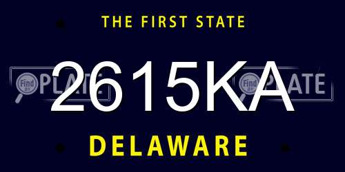 2615KA Delaware License Plate